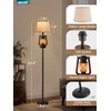 LEDIARY LED Flashing Flame Night Lantern Farmhouse Floor Lamp for