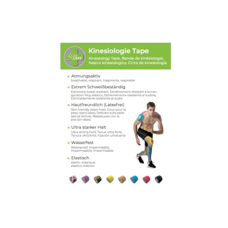 LisaCare Kinesiology Tape - Physio Tape - Set of 3