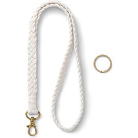 AOKSUNOVA Lanyard for Keys, Neck Lanyard Key Chain, White Lanyard Keychain Lanyard for ID Badges Card Wallet