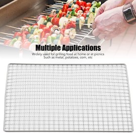 Barbecue Wire Mat, Stainless Steel BBQ Grill Net Campfire Grill Grate Grill Mesh Mat Non Stick Cooking Grate for Fire Pit, Multifunctional Barbecue Baking Net for Home Picnics Camping