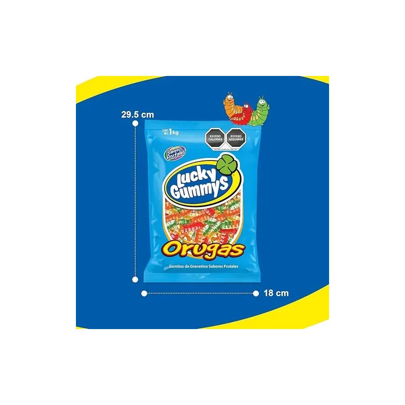 Gomitas Frutales Lucky Gummys Orugas 1 Kg