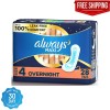 Always Maxi Pads Size 4 Overnight Absorbency Unscented without Wings,