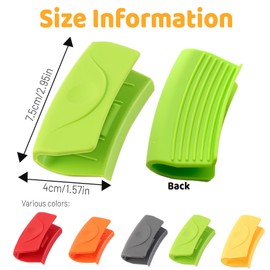 Bagentry 2 Pcs Silicone Hot Handle Holder, Cast Iron Skillet Handle Covers Heat Resistant, Non-Slip Pot Handle Grip Sleeves, Assist Pan Holder Protectors for Griddles Casserole Cookware (Green)