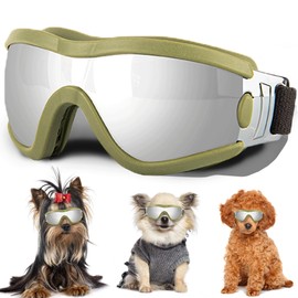 Small Dog Sunglasses with Adjustable Strap UV Protection, Winproof Dog Puppy Sunglasses, Suitable for Small Dog Pet Glasses, Dogs Eyes Protection，Soft Dog Goggles