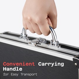 Sooez Key Lock Clipboard Storage Box, Heavy Duty Clipboard with Storage, Aluminum Locking Briefcase with Handle, Combination Lock Box Maximum Security, Large Capacity for 400 Sheets & Tablet, Black