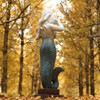 GENUINQ Mermaid Statue Large Size 37 Inch Magnesium Oxide Sculpture