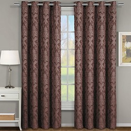Blair Jacquard Luxury Curtain Panels for Window Treatment Set of 2, 108 x 63 Inches, Chocolate