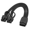 Aukuoy 12VHPWR Cable Extension, 16 Pin(12+4) Female to Dual PCIe