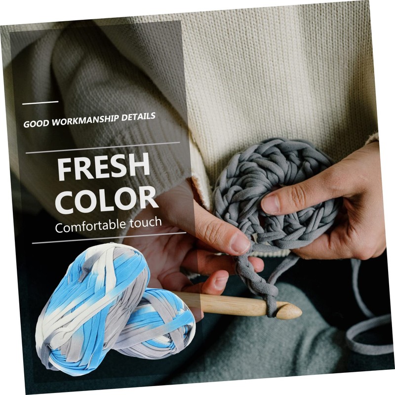 Ciieeo 2rolls Hand Crocheted Yarn for Projects of Creative Flat