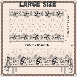 Gupesxu Western Party Decorations Cowboy Tablecloths Disposable Wild West Cowboy Birthday Table Cover for Kids Rodeo Bachelorette Baby Shower Party Supplies
