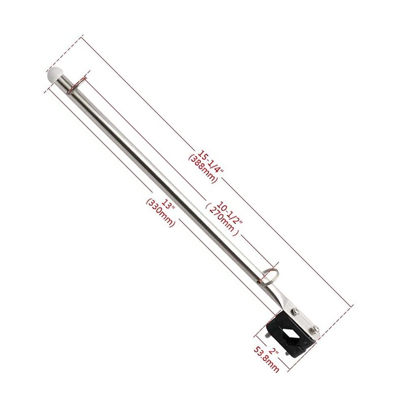 2 PCS Stainless Steel Rail Mount Boat Pulpit Staff, boat