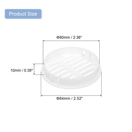 QUARKZMAN 16 Stück 60mm/2,36" Runde Soffit-Lüftungsgitter, Kunststoff-Soffit-Lüftungsabdeckung, Rundes Mesh-Loch-Luftschieber für Badezimmer Küchenschrank Kleiderschrank, Weiß