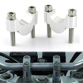 Xitomer 7/8'' Motorcycle ATV Dirt Bike HandleBar Risers Without Clamps, Fit For Grom MSX125 / CRF250L, Z125, DRZ400 / V-Strom, FZ16 TT-R230 (20mm(25/32''),silver)