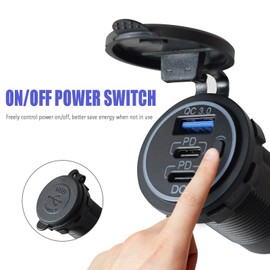 Autopher 2 Pack USB C Car Charger Dual 20W PD & 18W QC3.0 Socket for 12V 24V Car Boat RV