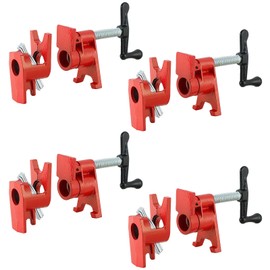 Acymner 3/4" Wood Gluing Pipe Clamp Set | Professional Woodworking and Metalworking Clamps Tools with Unique Foot Design for Frame Assembly, Quick Release and Precision Gluing (4Pack, 3/4")