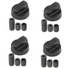 Kit of 4 universal handles for gas cooker black interlocking