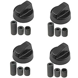 Kit of 4 universal handles for gas cooker black interlocking 6-7 - 8 mm 4 pieces