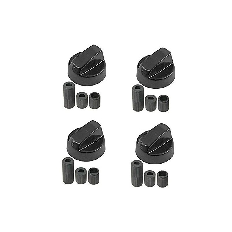 Kit of 4 universal handles for gas cooker black interlocking