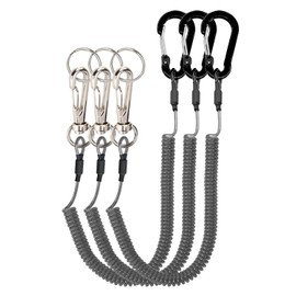 Lix&Rix Spiral Cord, Anti-Drop Strap Lanyard, Curl Cord, Built-In Wire, 360° Rotation, Max Extension 1.5 Meters, Pack of 3