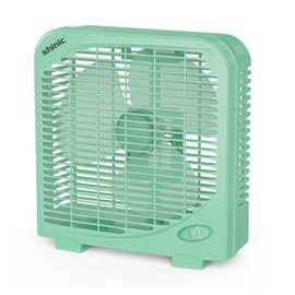 shinic 10" Tabletop Box Fan for Bedroom, 2 Speeds, Quiet Table Fan with Strong Airflow, Energy Efficient Small Box Fan, Portable Kitchen Exhaust Fan for Bedroom Bathroom Office Dorm Workshop, Green