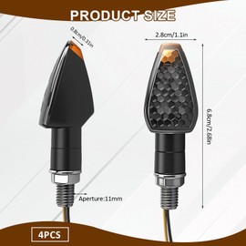 4PCS Motorcycle Turn Signals,14LED Front+Rear Bright Amber Lamp Motorcycle Blinkers,12V Motorbike Turn Signal Light Compatible with Yamaha Kawasaki Honda for Dirt Bike,Scooter