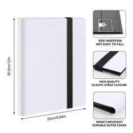 9 Pocket Trading Card Binder Holder Folder with Protective Sleeves Yugioh Card Case Collector Card Album for Trading Card Album Folder Double Sides Pocket Binder for YuGiOh MTG and TCG (White)