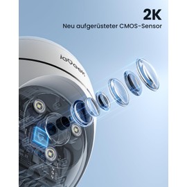 ieGeek PTZ 2K Outdoor Surveillance Camera, WiFi IP Camera Outdoor Surveillance WiFi Dome Camera with Coloured Night Vision, Motion Detection, Human Motion Sensor, Two-Way Audio