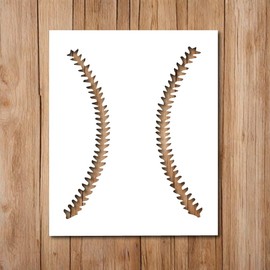 Baseball Threads Stencil - Baseball Stencil - Sports Sport Stencils for Painting on Wood, Glass, Wall, Rock, Walls, Glassware, Canvas (5x6)
