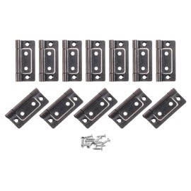 sourcing map 12Pcs 2x1 Inch Door Hinges Non-Mortise No Noise Bifold Door Hinges Plating for Cabinet Furniture Window Wardrobe with Screws, Copper Red