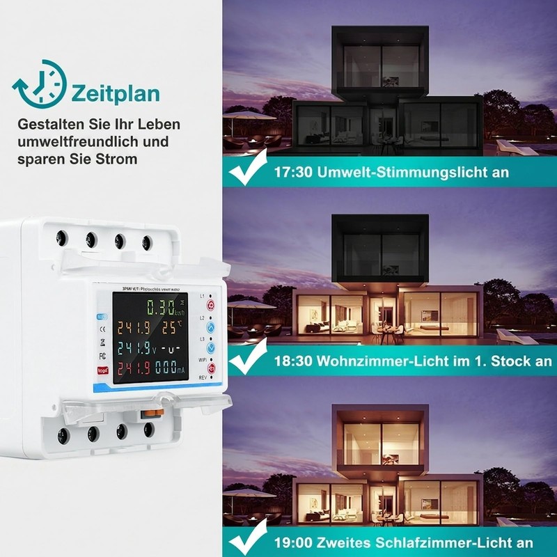 WiFi Electricity Meter 3 Phase 100 A 380 V AC