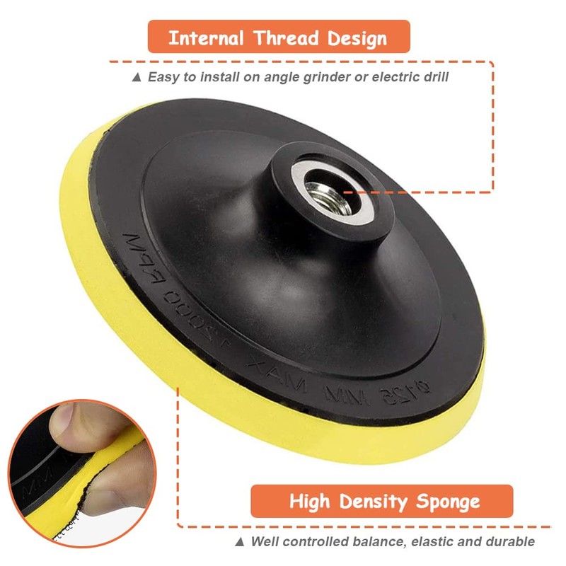 Mesee 2-Pack 5 Inch/125mm Hook and Loop Backing Pad with