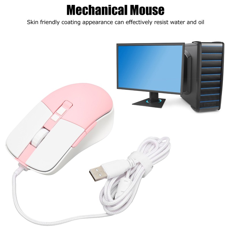 Wired Mouse Ergonomic Streamlined Cool RGB Optical Sensor Gaming Mechanical
