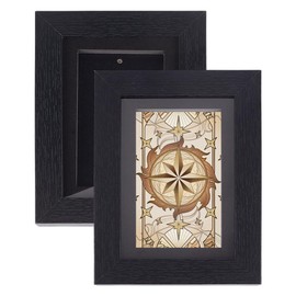 BENECREAT 2Pcs PSA Graded Card Display Frame, Black Trading Card Display Frame, Wall Mounted Comic Card Display Box for Baseball Football Basketball Card, 156x208mm, 1 Card