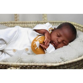 Angelbaby Lifelike Reborn Baby Dolls Black Boy Sleeping 20 Inch African American Silicone Newborn Real Ethnic Baby Doll Soft Body Alive Infant Look Biracial Reborns Doll Gift Playsets