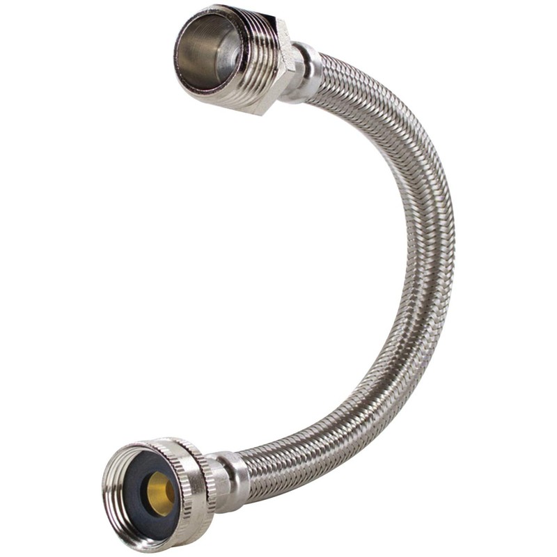 Certified Appliance Accessories WI12SSFM Braided Stainless Steel Water-Inlet Hose, 1ft