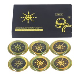 Set of 6 Anti Radiation Negative Ion Stickers Radiation Protection Patch for Electrical Appliances (Gold)