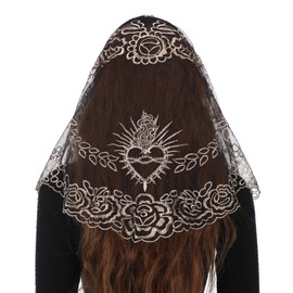 Bozidol D Shape Catholic Lace Veil - Christ Church Sacred Heart Garland Embroidery Creative Women's Veil