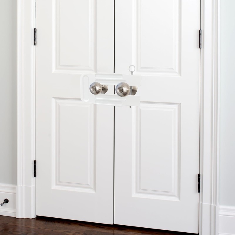French Door Lock Childproof | Adjustable Double Door Reinforcement Lock