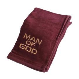 PASTOR TOWEL MAN OF GOD BURGUNDY W/GOLD