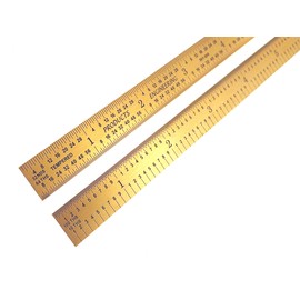 PEC Tools Flexible 12" 5R Titanium Nitride (TiN) Coated Extreme Scratch Resistant Ultra High Contrast Machinist Engineer Ruler Scale with Markings 1/10, 1/100, 1/32 & 1/64 501-012TN