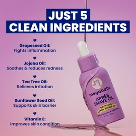 Megababe Après Shave Oil | Soothing After-Shave Oil | Vacation Essential | with Grapeseed & Jojoba Oils | 2 fl oz
