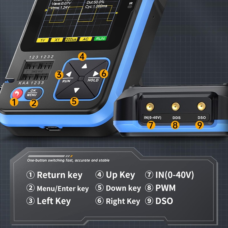 DSO-TC3 Oscilloscope, 3-in-1 Digital Handheld Oscilloscope, Multimeter, Portable Transistor Tester,