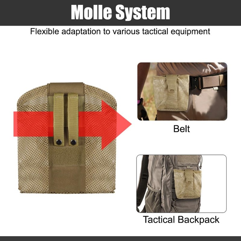 Tactical Molle Dump Pouch, Foldable Dump Bag, Mesh Drawstring Utility