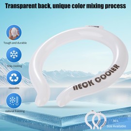 Neck Cooling Tube with Insulation Bag, Reusable Ice Ring for Instant Cooling, Freezes Below 64℉ for Hot Weather, Outdoor Sports, Workers. Wearable Neck Cooler in Summer.(White, M)