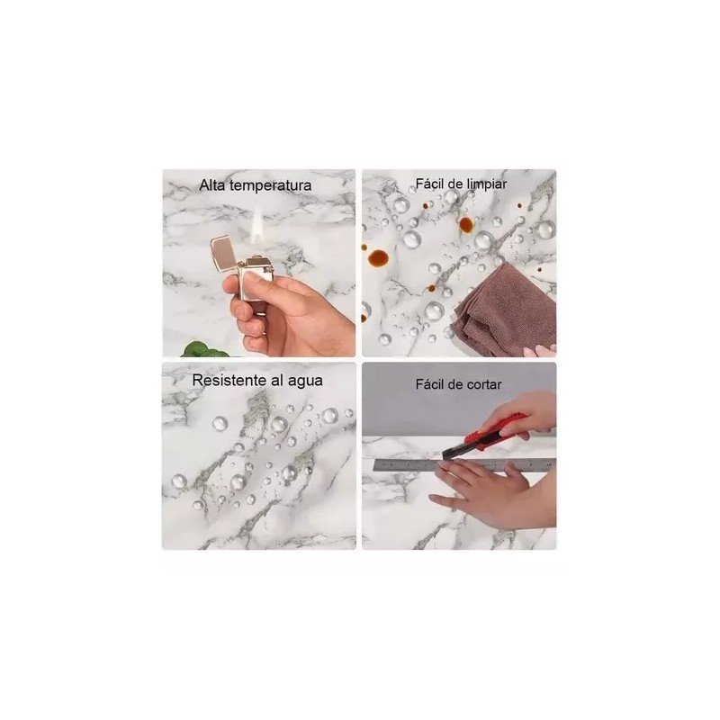 Mexgogo Papel Tapiz Para Pared Autoadhesivo Marmol 3d Blanco Cocina