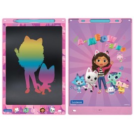 Lexibook, Gabby's Dollhouse Magic Slate Board Creative Toy 28cm Screen + Pen & 6 Stencils Pink CRT10GDH