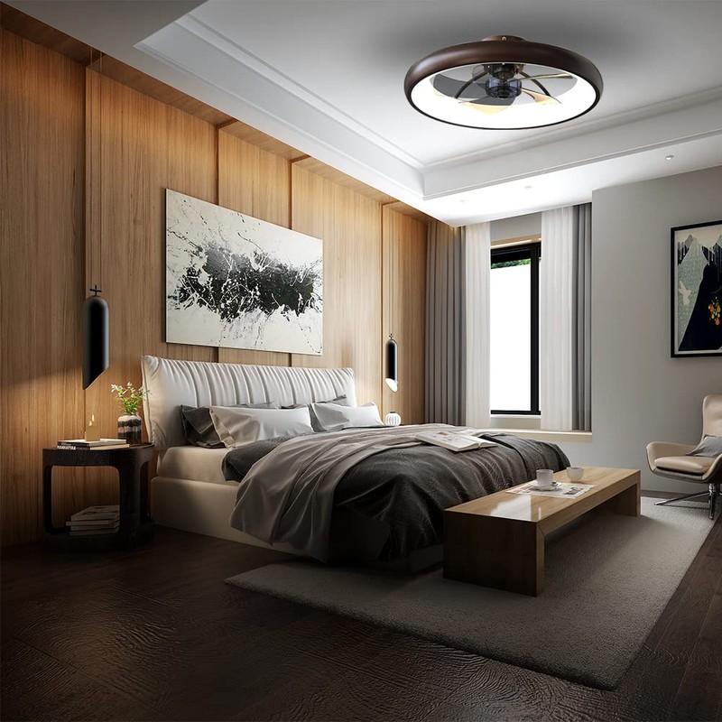 CIKASS Ceiling Fan with Lights Dimmable LED Reversible Blades Timing