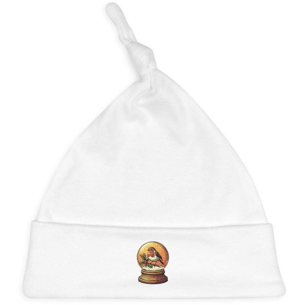 Azeeda 'Robin Snow Globe' Baby Beanie Hat (BH00030634) White