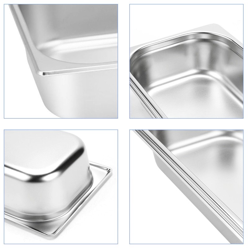 Nexboraque 4 Pcs Half Size Hotel Pan, 1/2 Size 2.5