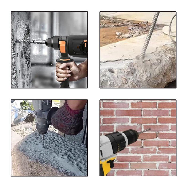 5PCS SDS-Plus Rotary Hammer Drill Bits Set,Carbide Tipped for Brick,Stone,Masonry